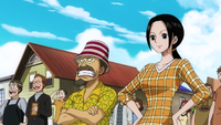 Makino and Woop Slap at Luffy's Departure