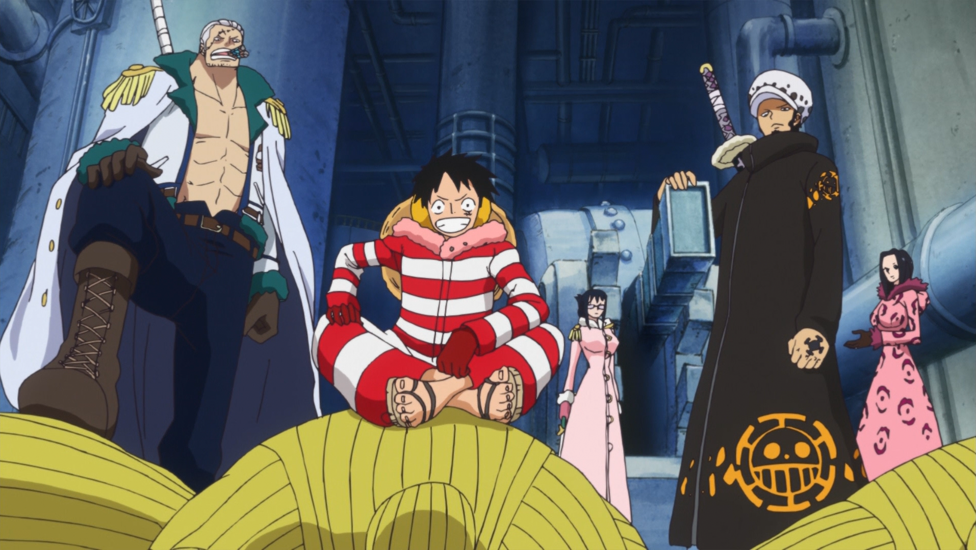 One Piece 585 - Trafalgar Law Lifts Marine Warship [Ope Ope No Mi] HD -   on Make a GIF