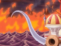 Nami creates a Milky Road to Punk Hazard.