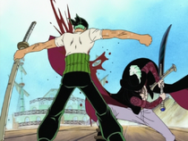 Mihawk Defeats Zoro