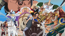 Luffy and the Corrida Colosseum Gladiators Going After Doflamingo