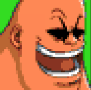 A close-up of Gantetsu's face.