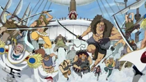 Whitebeard's subordinates charge into battle.