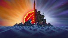 Los poderes de Ace y Barbanegra chocan entre sí, con un resultado incierto, durante mucho tiempo.