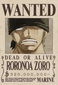 Zoro's Wanted Poster.