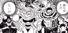 The Big Mom Pirates confronts the Straw Hat and Fire Tank Alliance.png