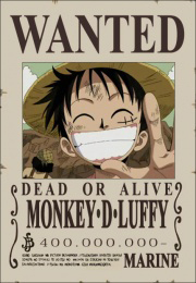 Akuma no Mi (Fruta do Diabo) - Gura Gura no Mi + Cartaz de Procurado -  Barba Branca - One Piece - Luffy