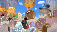 Luffy y Brûlée viajan a la isla Nuts