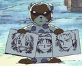 Mr. 13 dessine Nami, Luffy et Zoro