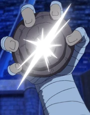 Usopp usando um Flash Dial em sua luta contra Luffy.