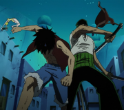 Luffy and Zoro Defeat Miss Valentine and Mr