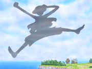 Ombre de Luffy dans les nuages