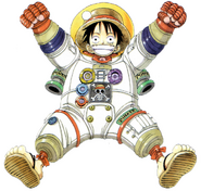 Luffy jako astronauta w One Piece Color Walk 2.