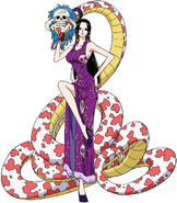 Grafika koncepcyjna Hancock i Salome z anime (Marineford).