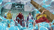 Luffy Arrive Devant les Amiraux