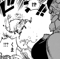 Saturn ataca um jovem Kuma.