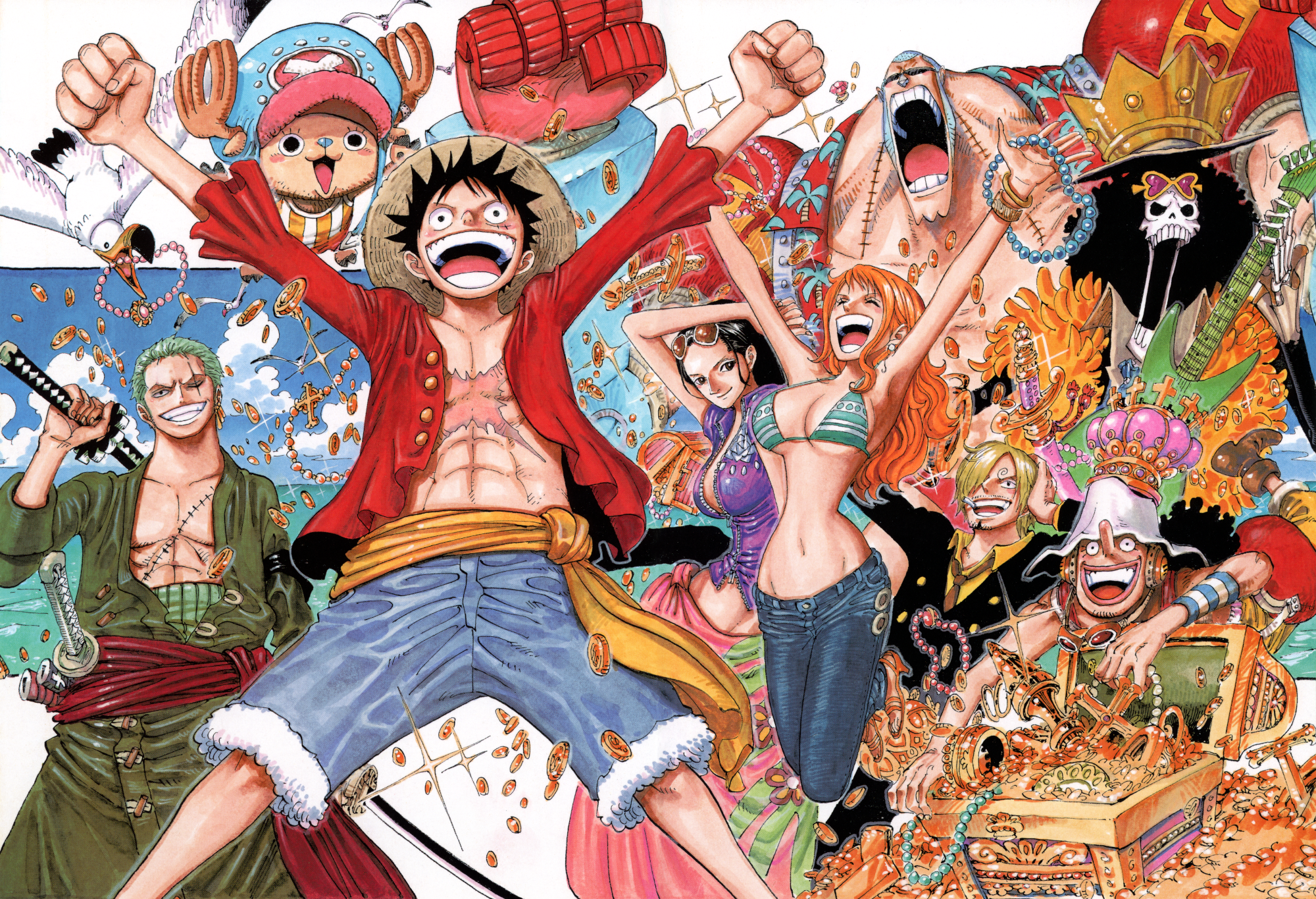 Risty Shop High Definition one Piece The Straw Hat Pirates Poster Luffy  Zoro Nami Superhero Jujutsu Manga Anime Poster matt Finish Large  size12x18inchNo Frame multicolor  Amazonin Home  Kitchen