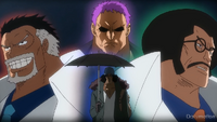 Garp, Zephyr et Sengoku