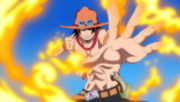 Ace usando sus poderes