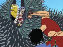 Luffy Punches Krieg With Gomu Gomu no Bullet
