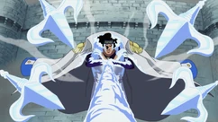 Kuzan formando o "bloco de gelo: Partisan"; esta é a versão mais refinada.