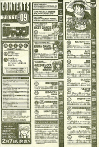 Shonen Jump 2011 Issue 09 TOC