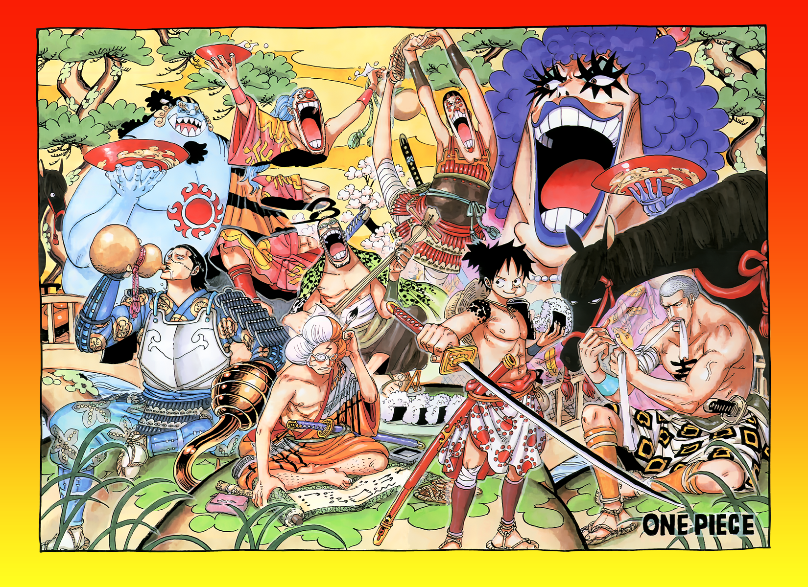 nami, nico robin, monkey d. luffy, roronoa zoro, sanji, and 4 more (one  piece and 1 more) drawn by oda_eiichirou