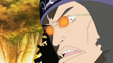 Kuzan horrorizado por la justicia absoluta de Sakazuki durante el incidente de Ohara.