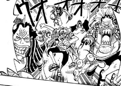 Arlong Pirates Charge the Straw Hat Pirates