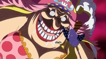 Perospero recebendo uma ameaça de morte de Big Mom.