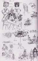 Наброски Киви и Модзу.