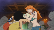 Nami Hugs Usopp