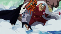 Shanks Saves Koby From Akainu