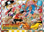 951. Gwiazdy filmu One Piece: Stampede jedzą obiad.