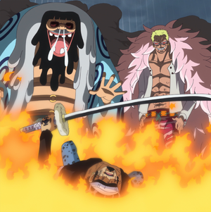 Law Defeated By Doflamingo and Trebol