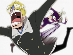 Kureha colpisce Sanji