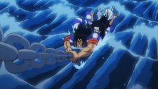 Oden abandonando Wano.