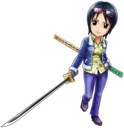 Tashigi przed przeskokiem w One Piece Thousand Storm.