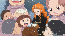 Nami and the Children at Punk Hazard Party