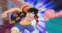 Luffy Intercepts Rebecca's Attack