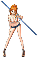 Nami w stroju z Dressrosy w One Piece: Pirate Warriors 3.