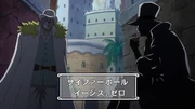 Spandam e Lucci analisam a situação em Dressrosa.