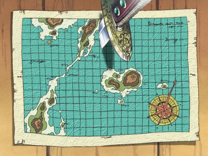 Map of Grand line, Red line and East Blue - One Piece