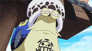 Caesar Clown Talking Through Trafalgar Law's Den Den Mushi