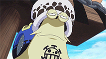 Caesar Clown Talking Through Trafalgar Law's Den Den Mushi