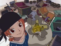 Nami steals Alvida's treasure