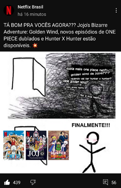 Post apagado da Netflix sobre mais episódios de One Piece, JoJo's Bizzare Adventure e Hunter x Hunter