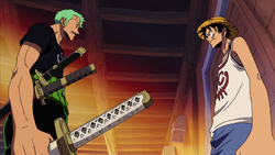 Zoro discute con Rufy