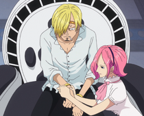 Reiju Puts Wristlets on Sanji