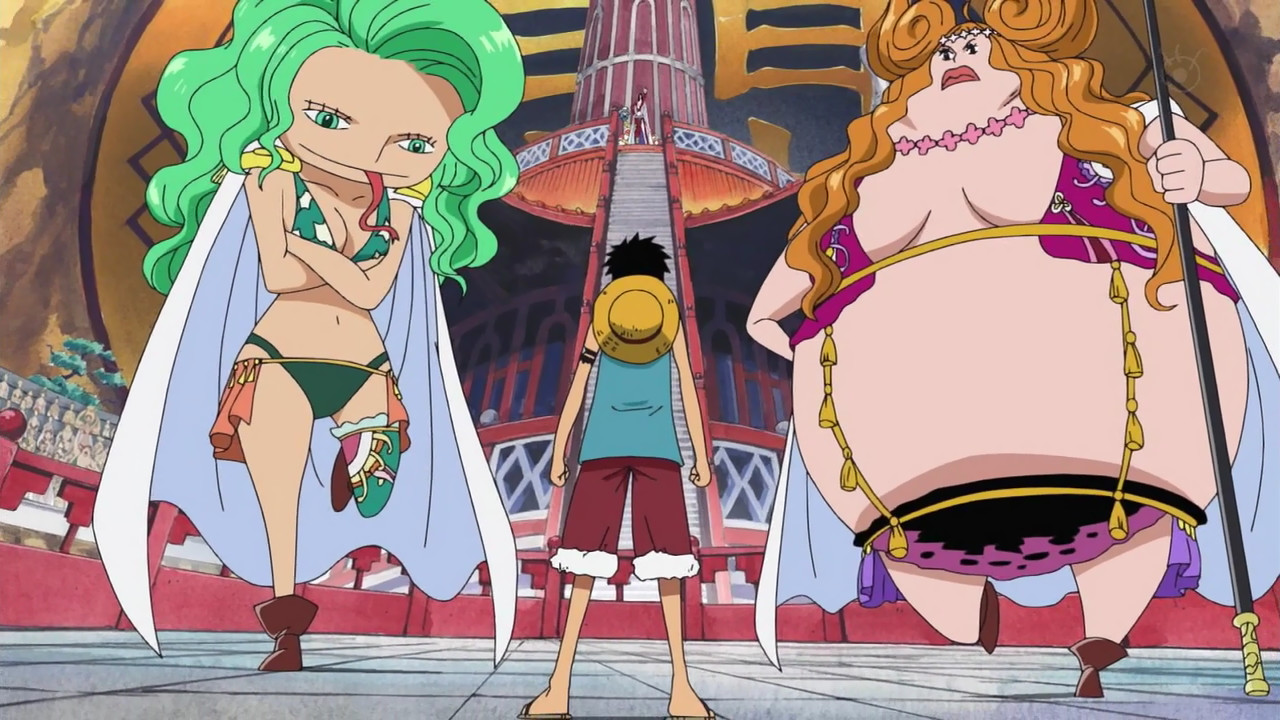 One Piece Nami Schwester Monkey D. Luffy gegen Boa Marigold und Boa Sandersonia | OnePiecePedia |  Fandom